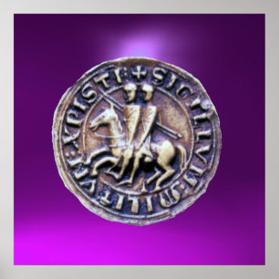 Poster SCEAU DES CHEVALIERS TEMPLAR gem violet