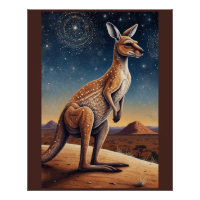 Scène autochtone australienne sur le thème Kangaro