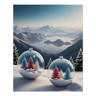 Poster Scène confortable du Globe des neiges d'hiver