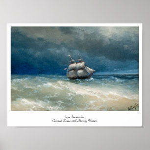 Poster Scène côtière avec Stormy Waters Ivan Aivazovsky