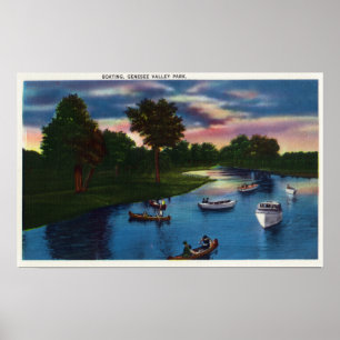 Poster Scène de canotage de parc de vallée de Genesee