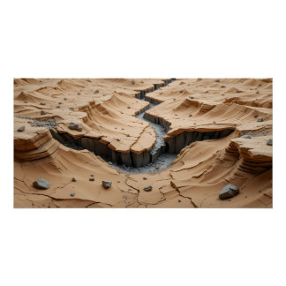 Poster Scène de fissure du désert