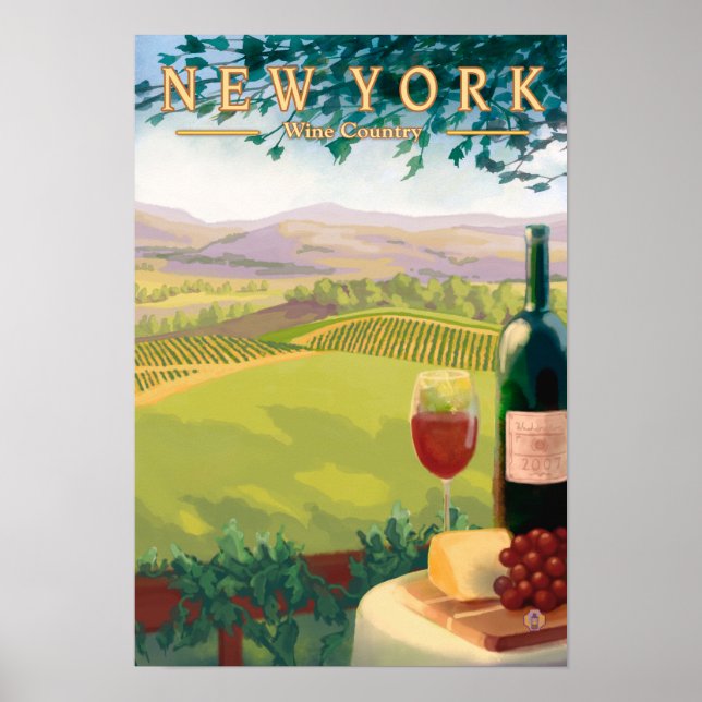 Poster Scène de la campagne viticole de New York (Devant)