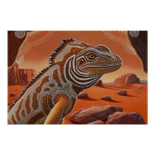 Poster Scène de la faune australienne Iguana Lizard