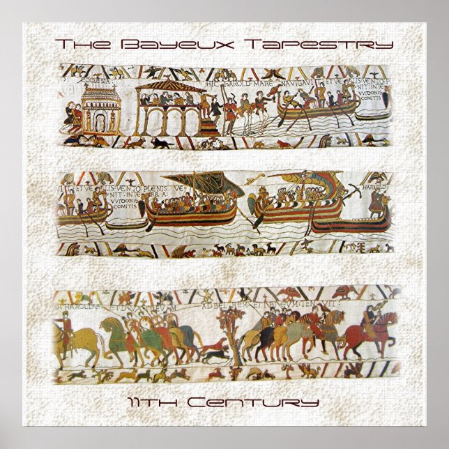 Poster Scène de la Tapisserie de Bayeux (Devant)