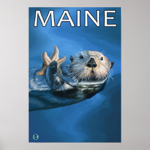 Poster Scène de Loutres de Maine