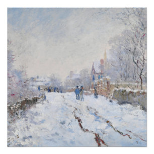 Poster Scène de neige à Argenteuil de Monet