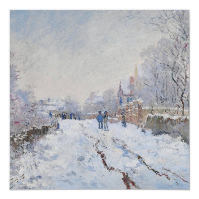 Poster Scène de neige à Argenteuil de Monet (Devant)