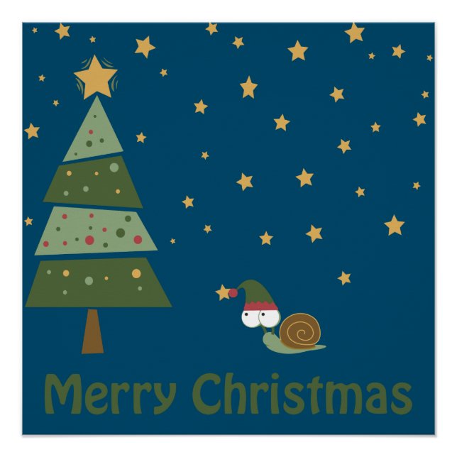 Poster Scène de Noël de l'escargot d'elfe (Devant)