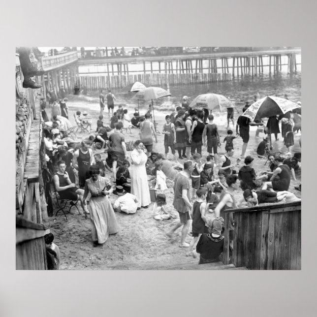 Poster Scène de plage de Coney Island (Devant)