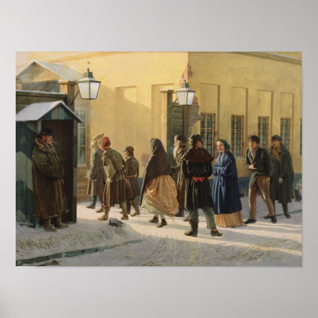 Poster Scène de rue, devant une prison, 1868 (Devant)
