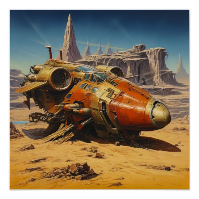 Poster Scène de science-fiction rétro (Devant)