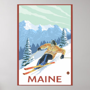 Poster Scène de skieur du MaineDownhill