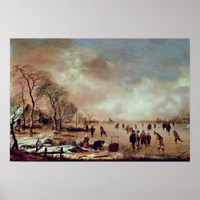 Poster Scène du canal gelé (Devant)