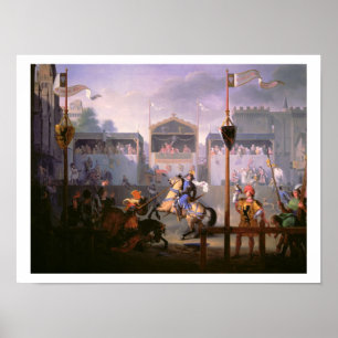 Poster Scène d'un tournoi pendant le 14ème siècle, 1