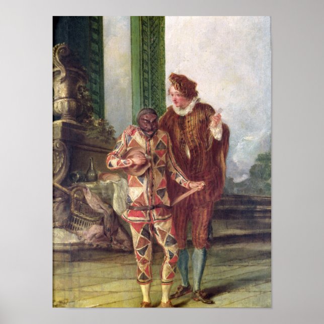 Poster Scene from the Commedia dell'Arte (Devant)