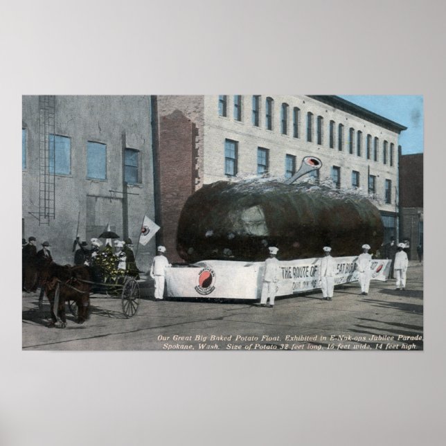 Poster Scène géante de flotteurs de pommes de terre cuite (Devant)