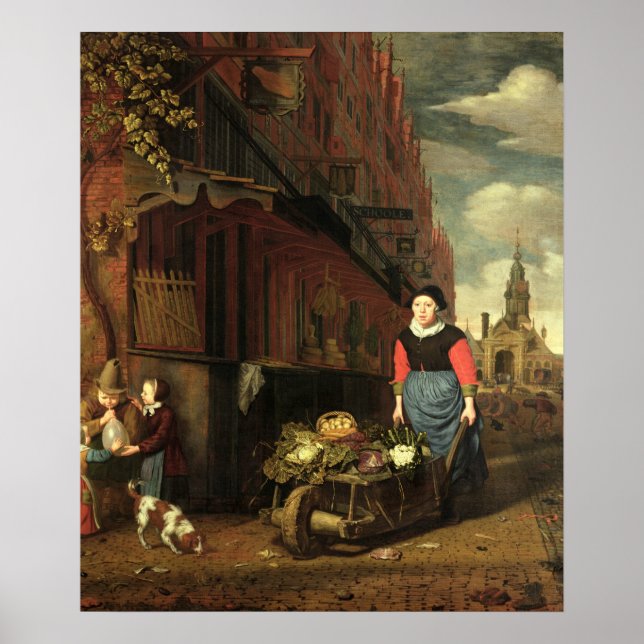 Poster Scène Genre Néerlandaise, 1668 (Devant)
