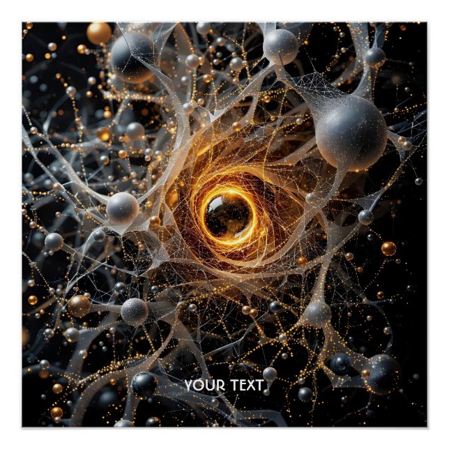Poster Scène spatiale Abstraite Imaginaire (Devant)