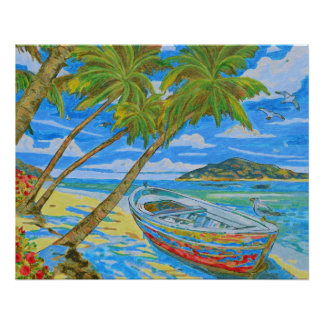 Poster Scène tropicale