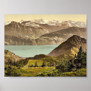 Poster Scheidegg, avec Gersau et Vitznauer Stock, Rigi,