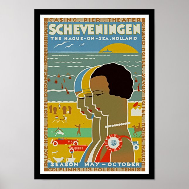 Poster Scheveningen ~ La Haye en mer, Hollande (Devant)