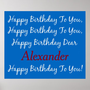 Poster School Days B and White Birthday Song Personalized