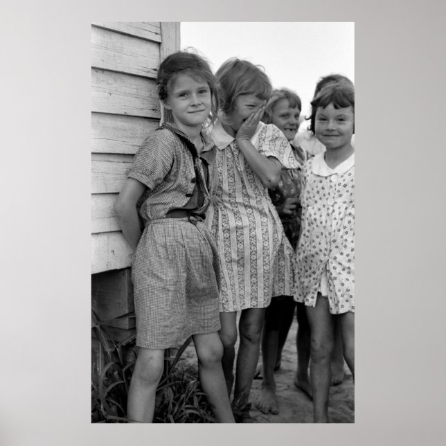 Poster School Girls in Great Depression, 1930s (Devant)