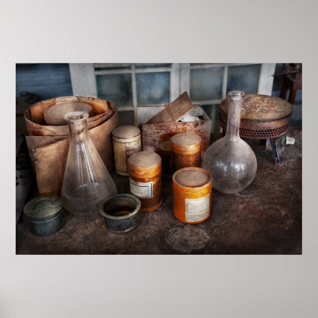 Poster Science - Chimiste - Prêt à expérimenter (Devant)