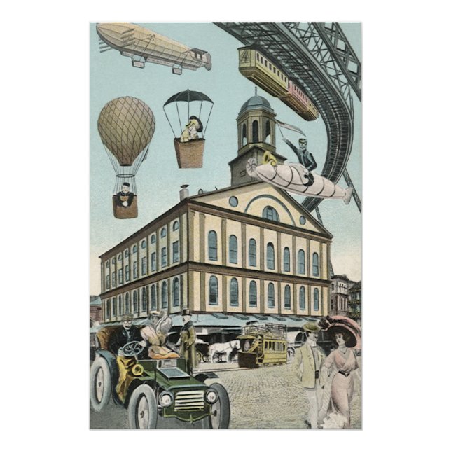 Poster Science Fiction vintage, Victorian Steam Punk City (Devant)