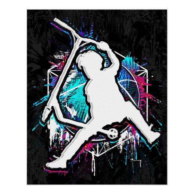 Poster Scooter Retro - Stuntscooter - Kick Stunt Scooter (Devant)