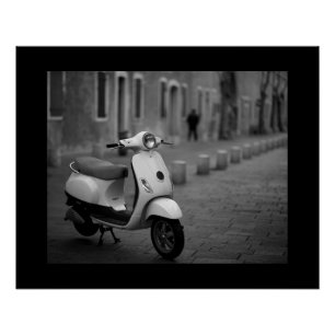 Poster Scooter vintage Noir + Blanc New York