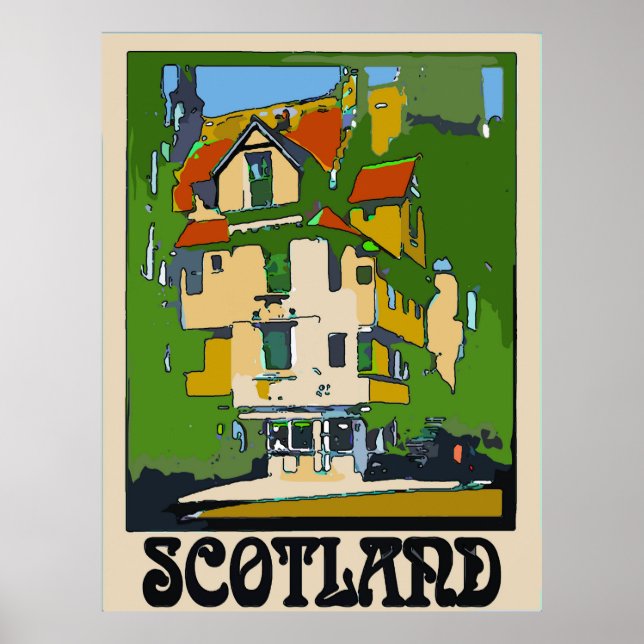 Poster Scotland, Travel Poster, add text (Devant)