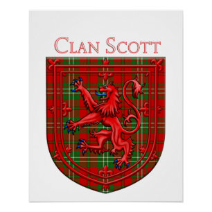 Poster Scott Tartan Scottish Plaid Lion Rampant