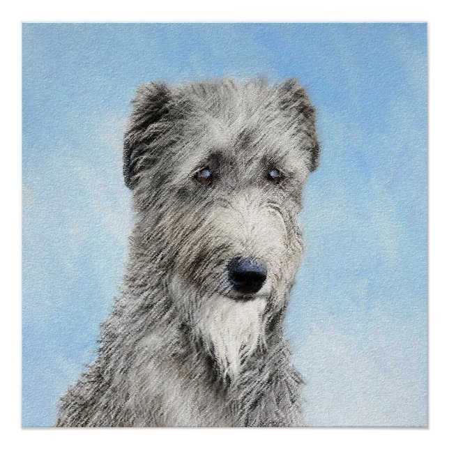 Poster Scottish Deerhound Peinture - Cute Original Chien  (Devant)