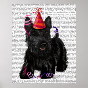 Poster Scottish Terrier et Casquette de fête