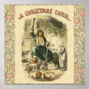 Poster Scrooge Fantôme de Noël présent victorien