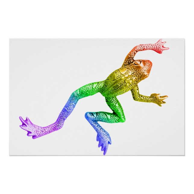 Poster Sculpture de grenouille arc-en-ciel de SlipperyJoe (Devant)