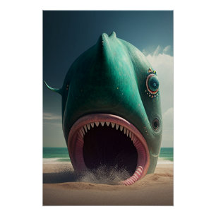 Poster Sculpture de requin sur la plage