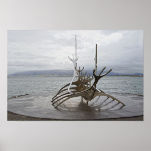 Poster Sculpture Sun Voyager, Reykjavik, Islande