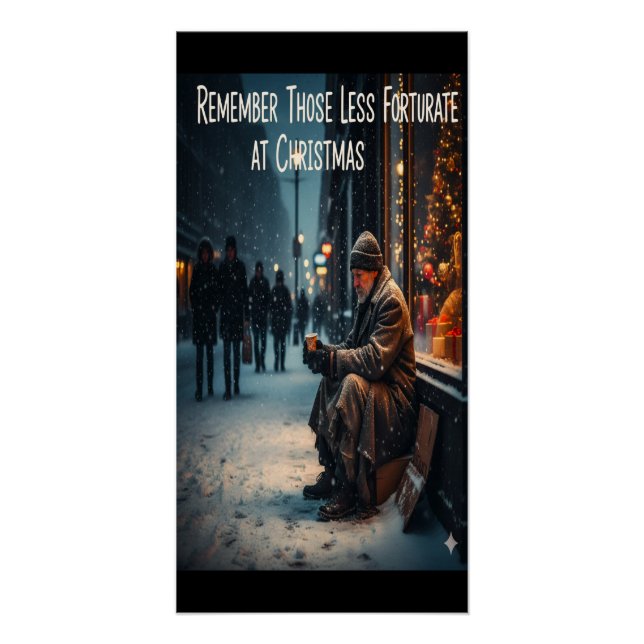 POSTER SE RAPPELER LES DÉFAVORISÉS À NOËL (Devant)