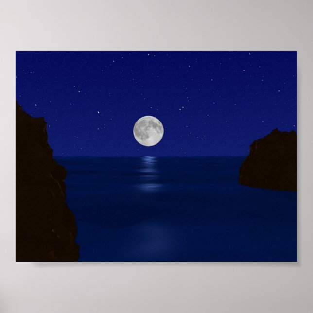 Poster Sea at Night (Devant)