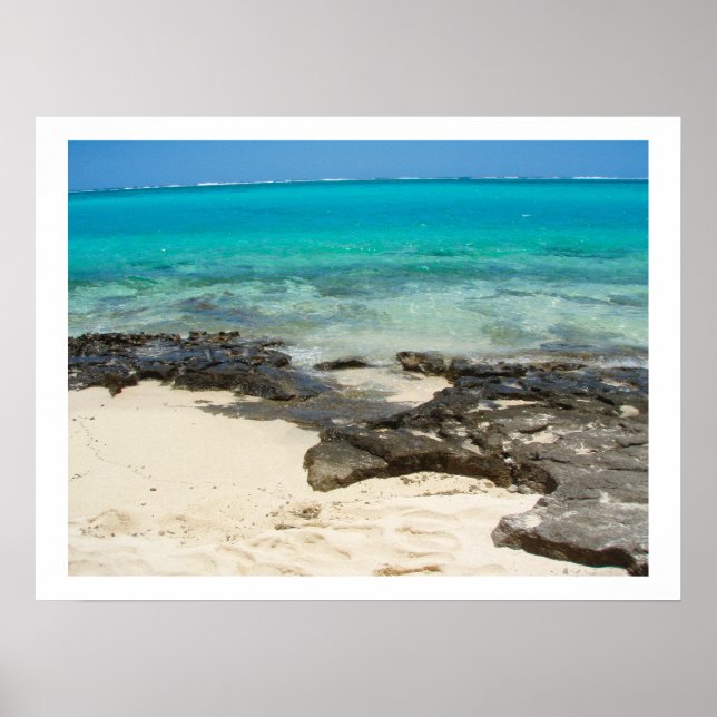 Poster Sea Rocks Sand Beach Vanuatu Island Paysage (Devant)