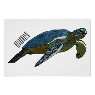 Poster Sea turtle cartoon