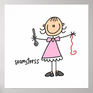 Poster Seamstress Stick Figure
