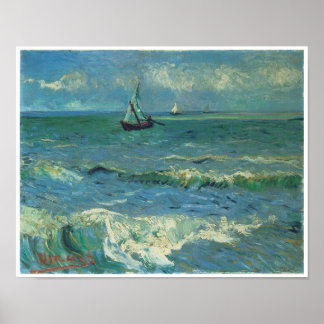 Poster Seascape at Saintes-Maries-de-la-Mer, Van Gogh