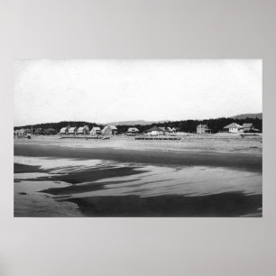 Poster Seaside, Oregon Beach and Cottages North of