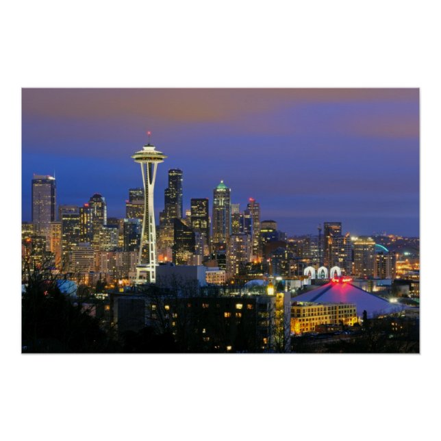 Poster Seattle lacs from Kerry Park à Queen Anne (Devant)