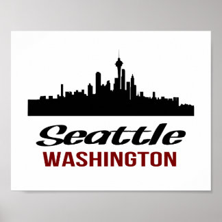 Poster Seattle (taille de cadre photo standard)