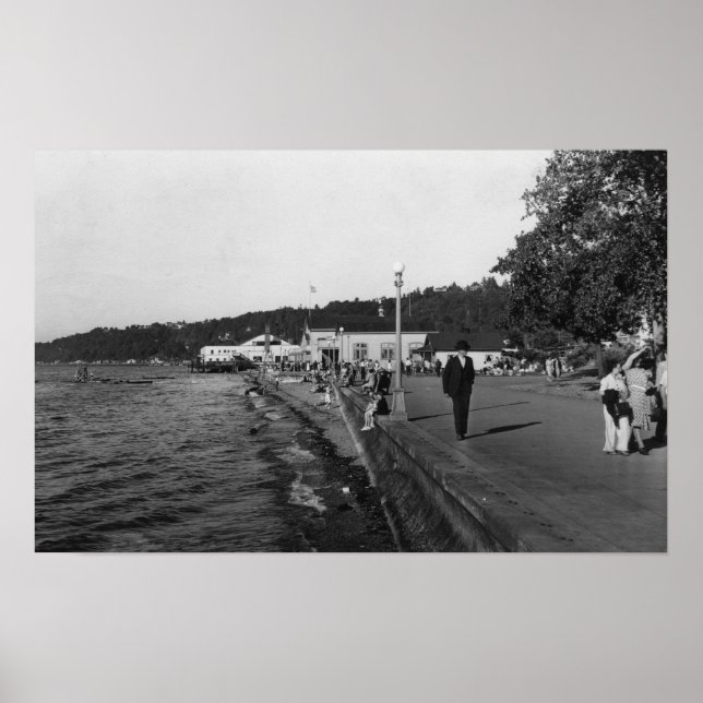 Poster Seattle, Walki Beach Waterfront View (Devant)